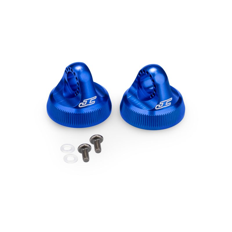 JConcepts Fin, 13mm Shock Cap, Blue, Fits Team Associated 13mm Shock Body - 2701-1