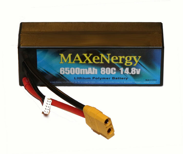MAXeNergy 6500mAh 14.8V 80C 4S LiPo Battery Pack RC Car Truck Hardcase XT90