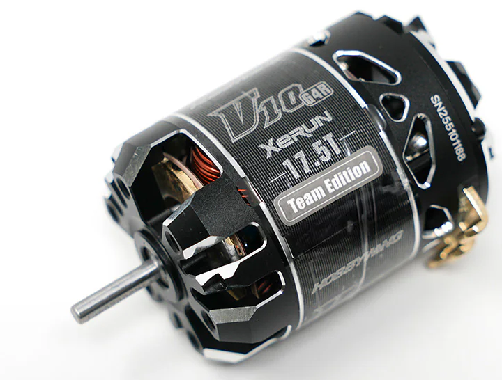 Close-up of a Wltoys Xerun motor on a white background
