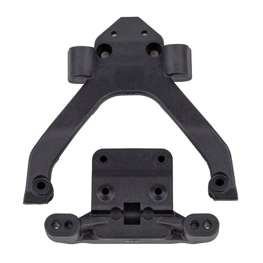 Team Associated B6.4 Angled Front Top Plate & Ballstud Mount Carbon ASC71183