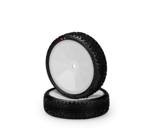 JConcepts Pin Swag 2wd Front Pink Mounted on 3376W White Wheels 3181-101011