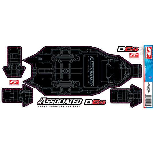Team Associated RC10B6.4 FT Chassis Protective Sheet +3mm, Printed ASC91999