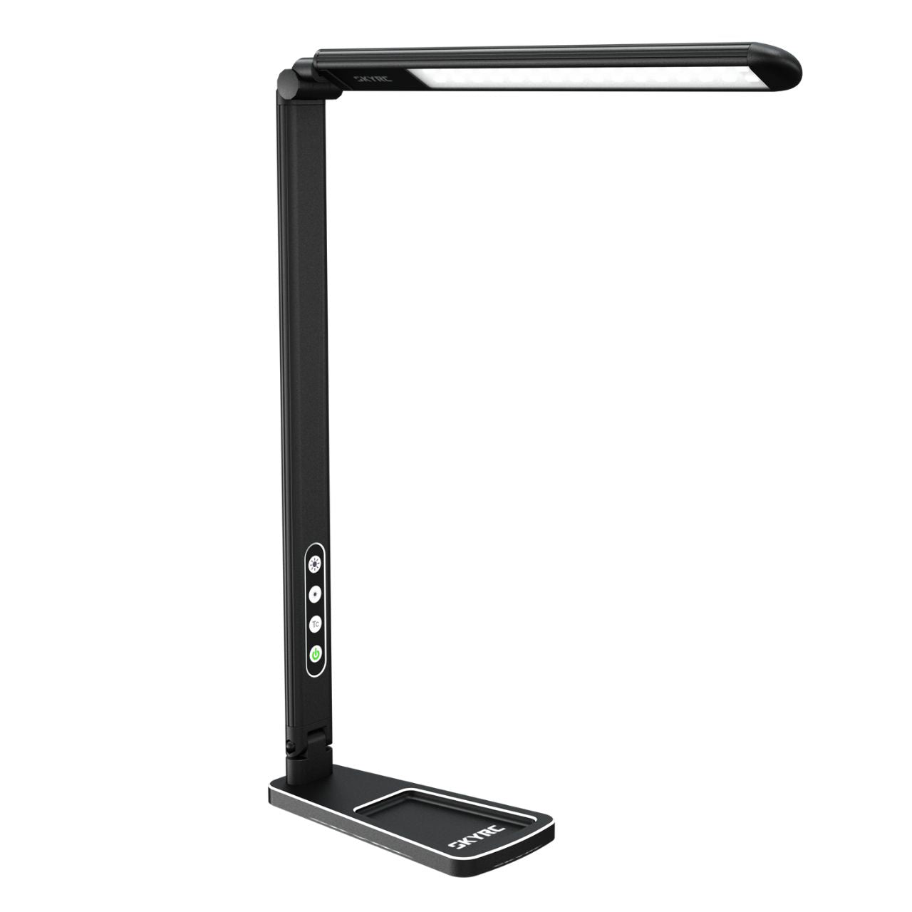 Black LED desk lamp on a white background